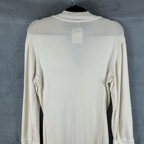 JINABE Dress Womens 2 Silk Sweater Cream Asymmetrical Neutral Minimalist Vintage - Picture 8 of 16